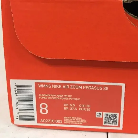 Nike Women's Size 8 Air Zoom Pegasus 36 Running Shoes, Gunsmoke Grey - Picture 7 of 7